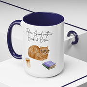 'Feline Good With A Book & Brew' Accent Coffee Mug