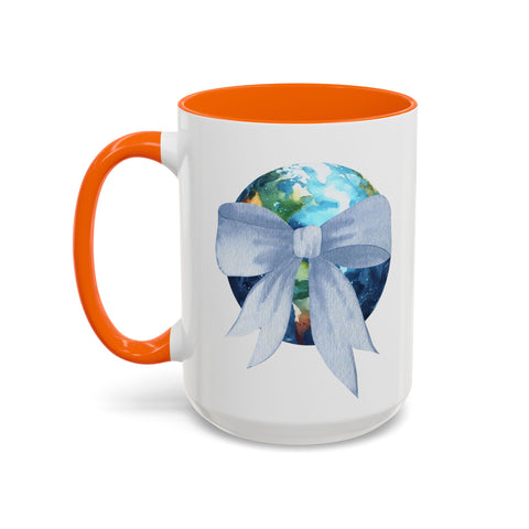 Earth Wrapped In A Bow Accent Coffee Mug