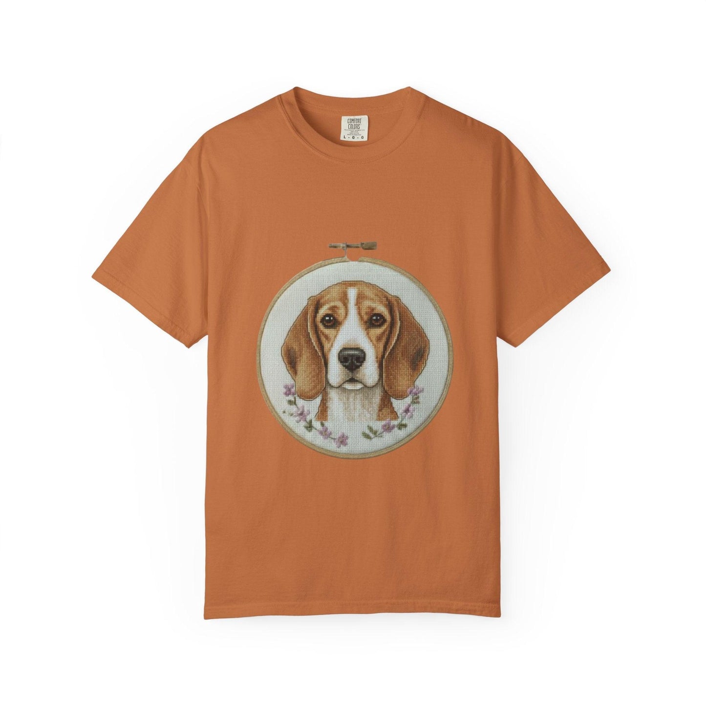 Beagle Portrait Embroidery Hoop T-shirt | Dog Art Tee