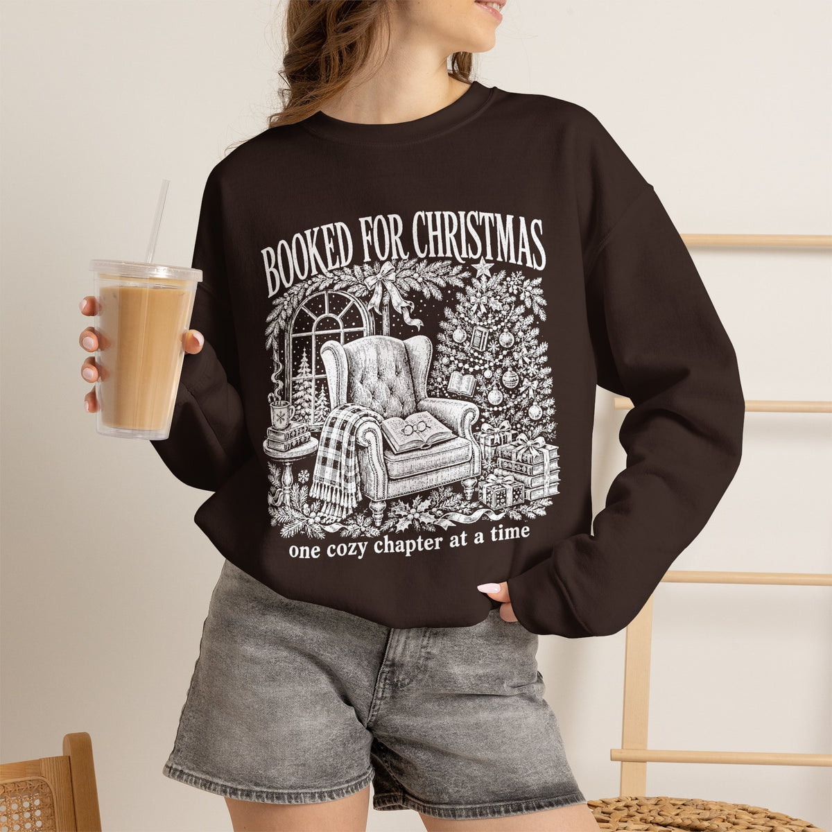 Booked for Christmas Sweatshirt, Book Lover Christmas Crewneck, Cozy Reader Sweater, Bookish Holiday Shirt, BookTok Christmas Gift