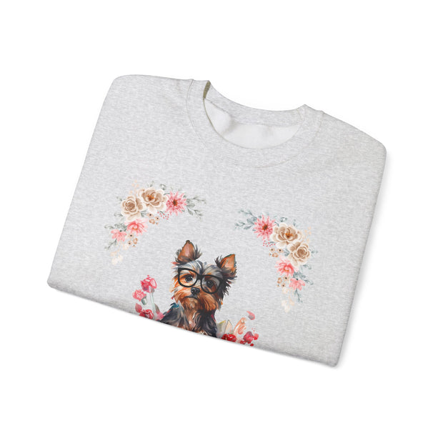 Geeky Goddess Yorkie Unisex Crewneck Sweatshirt