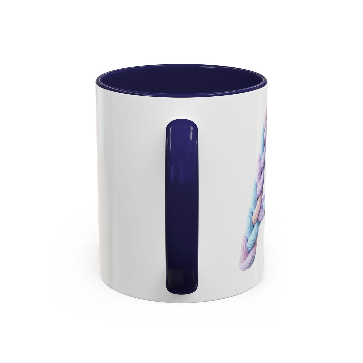 Minimalist Embroidery Typography Accent Coffee Mug | Pastel Thread Design