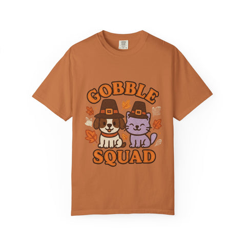 Thanksgiving Gobble Squad T-shirt, Unisex Tee for Pet Lovers, Fall Apparel, Thanksgiving Celebration, Cute Animal Shirt, Seasonal Gift