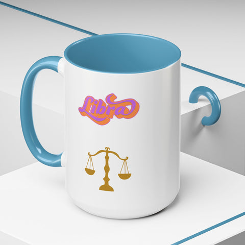 'Libra' Zodiac Accent Coffee Mug