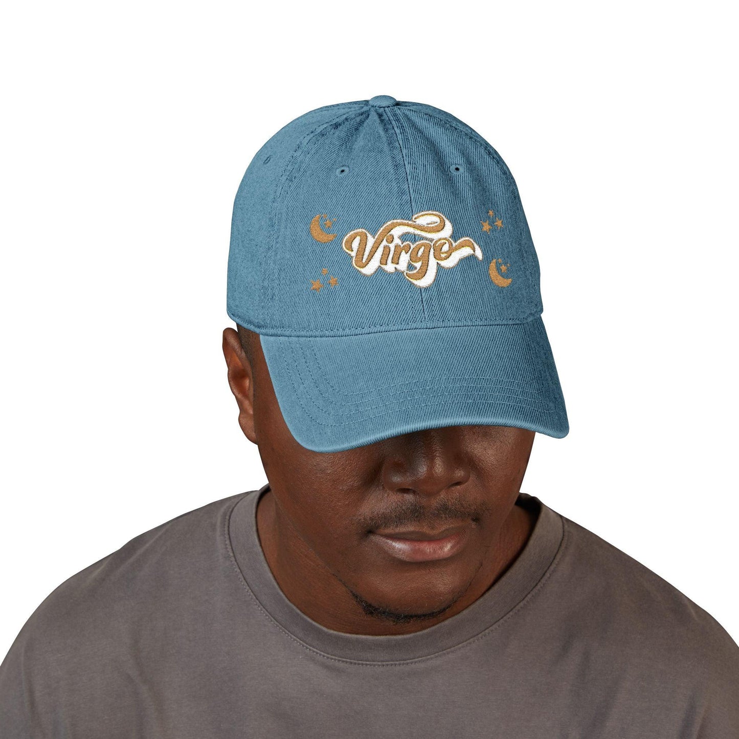 'Virgo' Denim Embroidered Cap