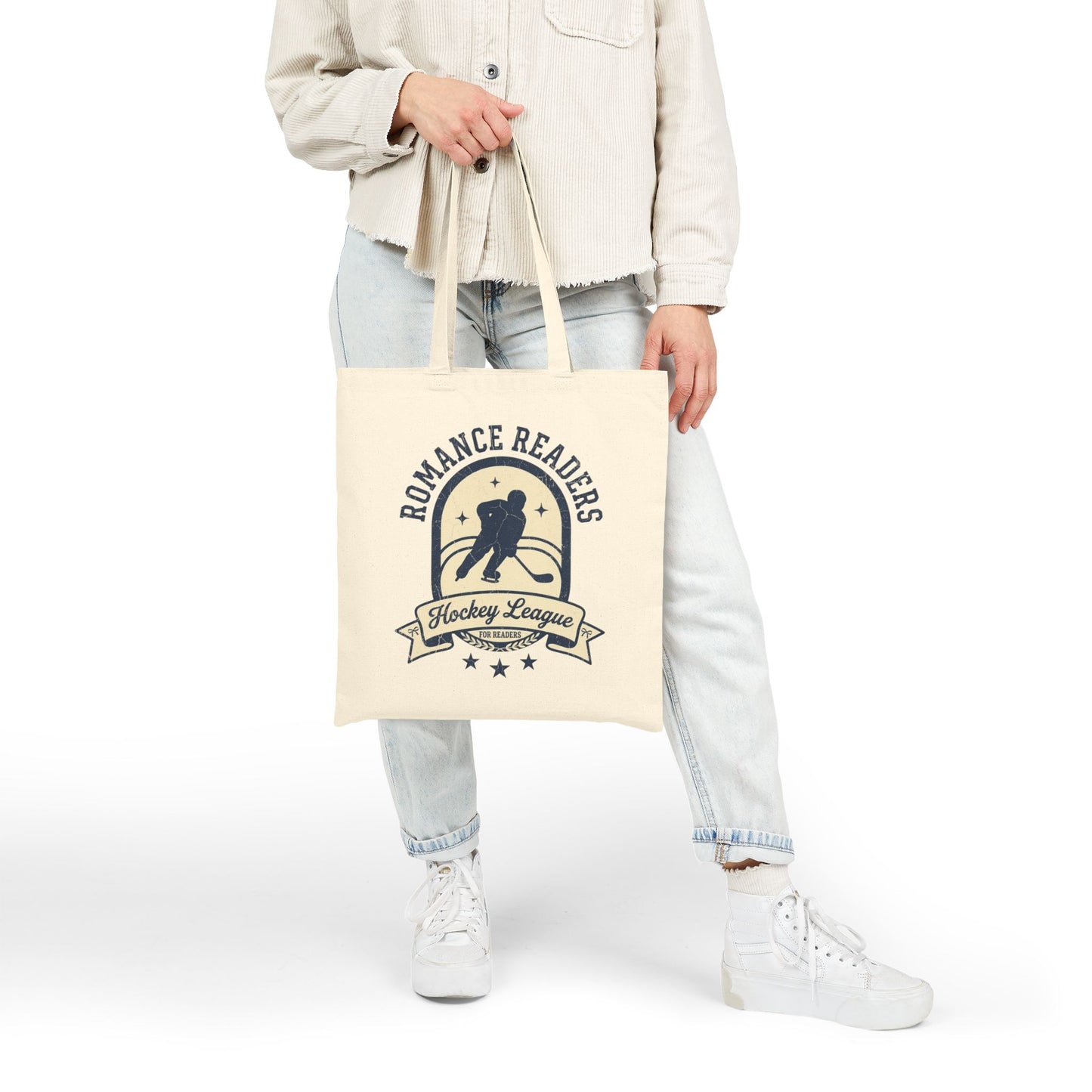Romance Readers Hockey League Tote Bag, Hockey Romance Booktok Canvas Tote, Sports Romance Reader Gift Bag