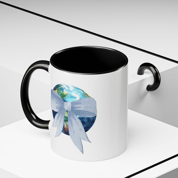 Earth Wrapped In A Bow Accent Coffee Mug