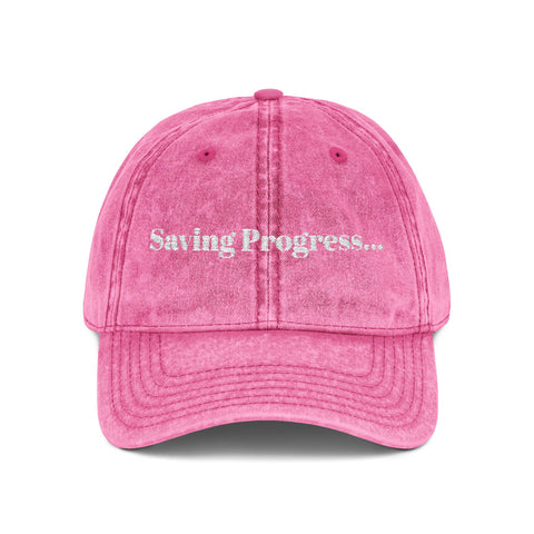 'Saving Progress...' Vintage Embroidered Cap