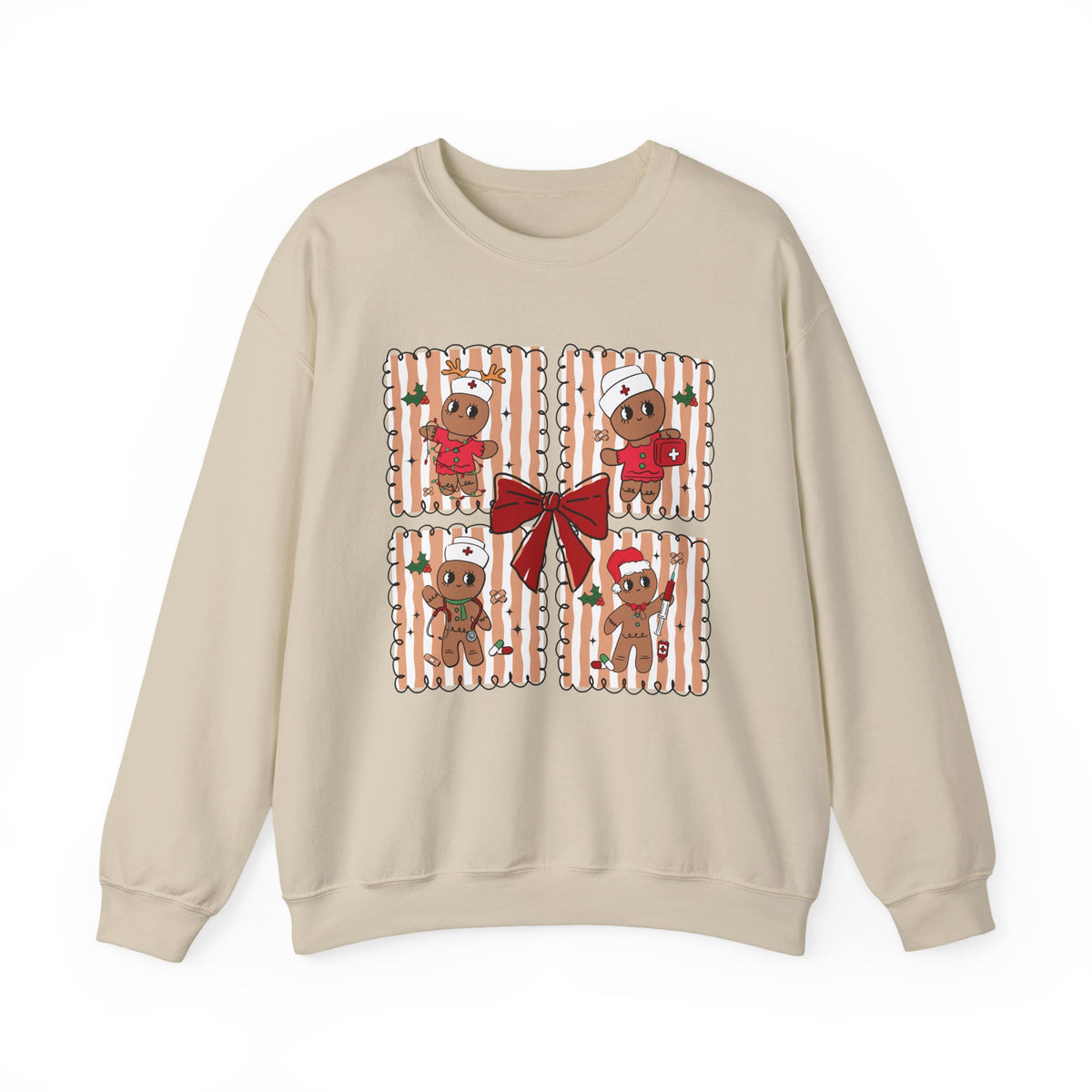 Gingerbread Christmas Sweatshirt, Cute Gingerbread Crewneck, Christmas Bow Sweatshirt, Gingerbread Man Shirt, Funny Holiday Sweater, Christmas Gift