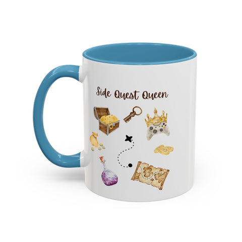 'Side Quest Queen' Accent Coffee Mug