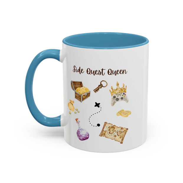 'Side Quest Queen' Accent Coffee Mug
