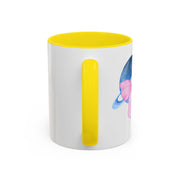 Blue Saturn Wrapped In A Pink Bow Accent Coffee Mug
