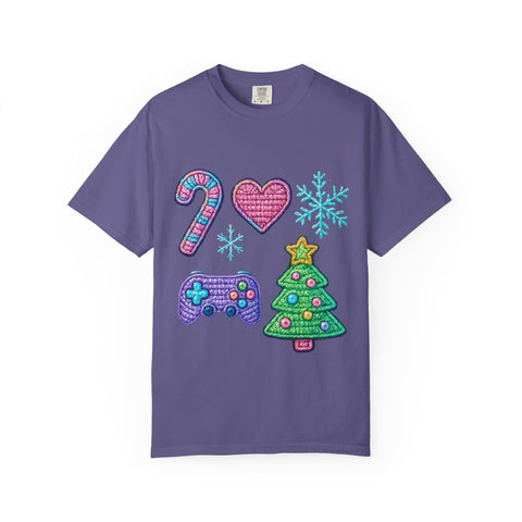 Festive Gamer T-Shirt, Christmas Tee, Gamer Shirt, Holiday Apparel, Unisex Christmas Gift, Cute Gaming T-Shirt