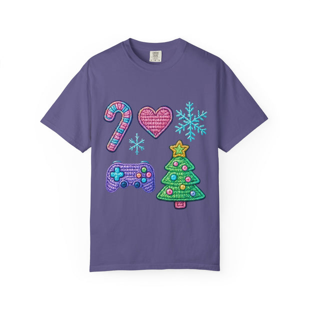 Festive Gamer T-Shirt, Christmas Tee, Gamer Shirt, Holiday Apparel, Unisex Christmas Gift, Cute Gaming T-Shirt