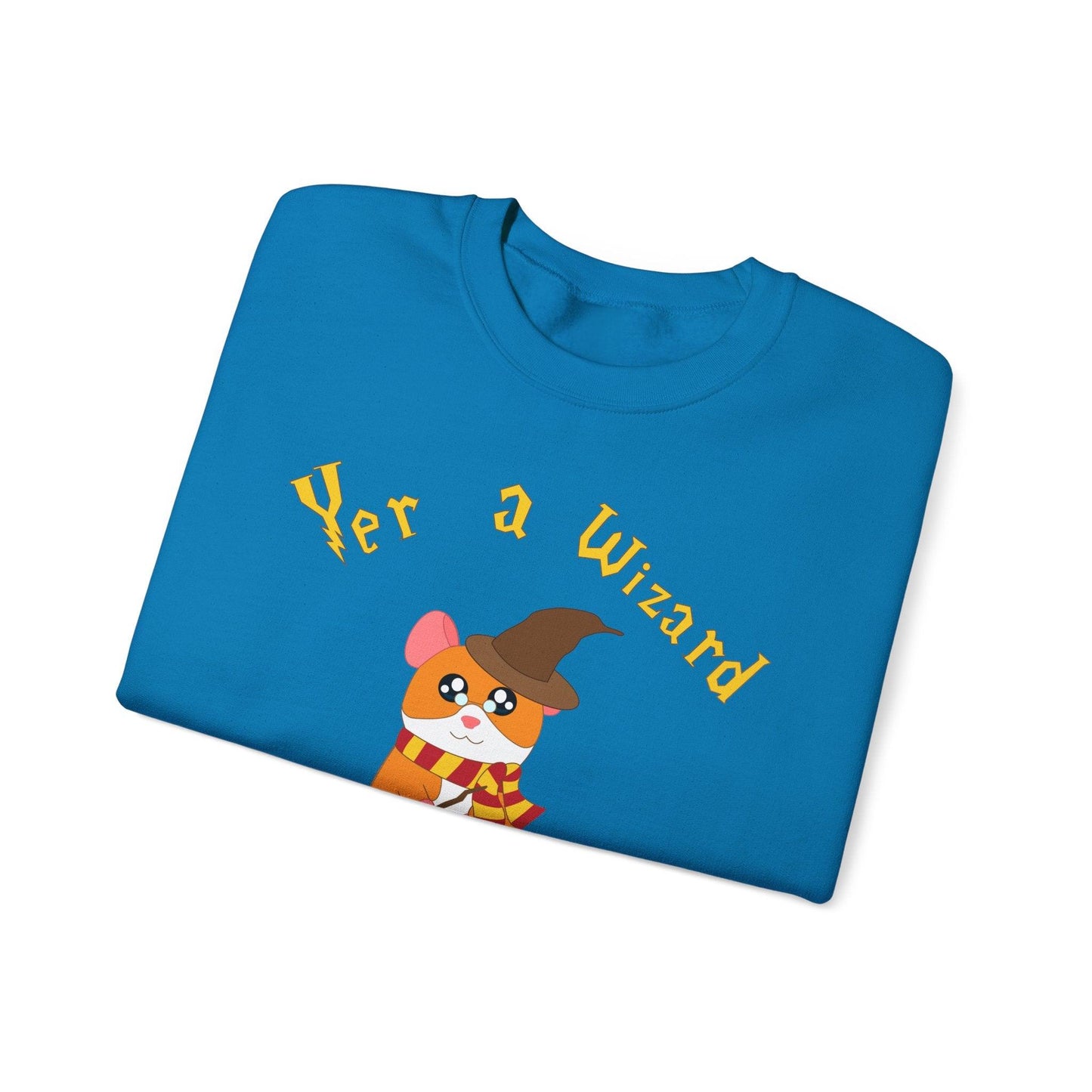 Hammy Wizard Illustration Sweatshirt | Cute Hamster Wizard Crewneck