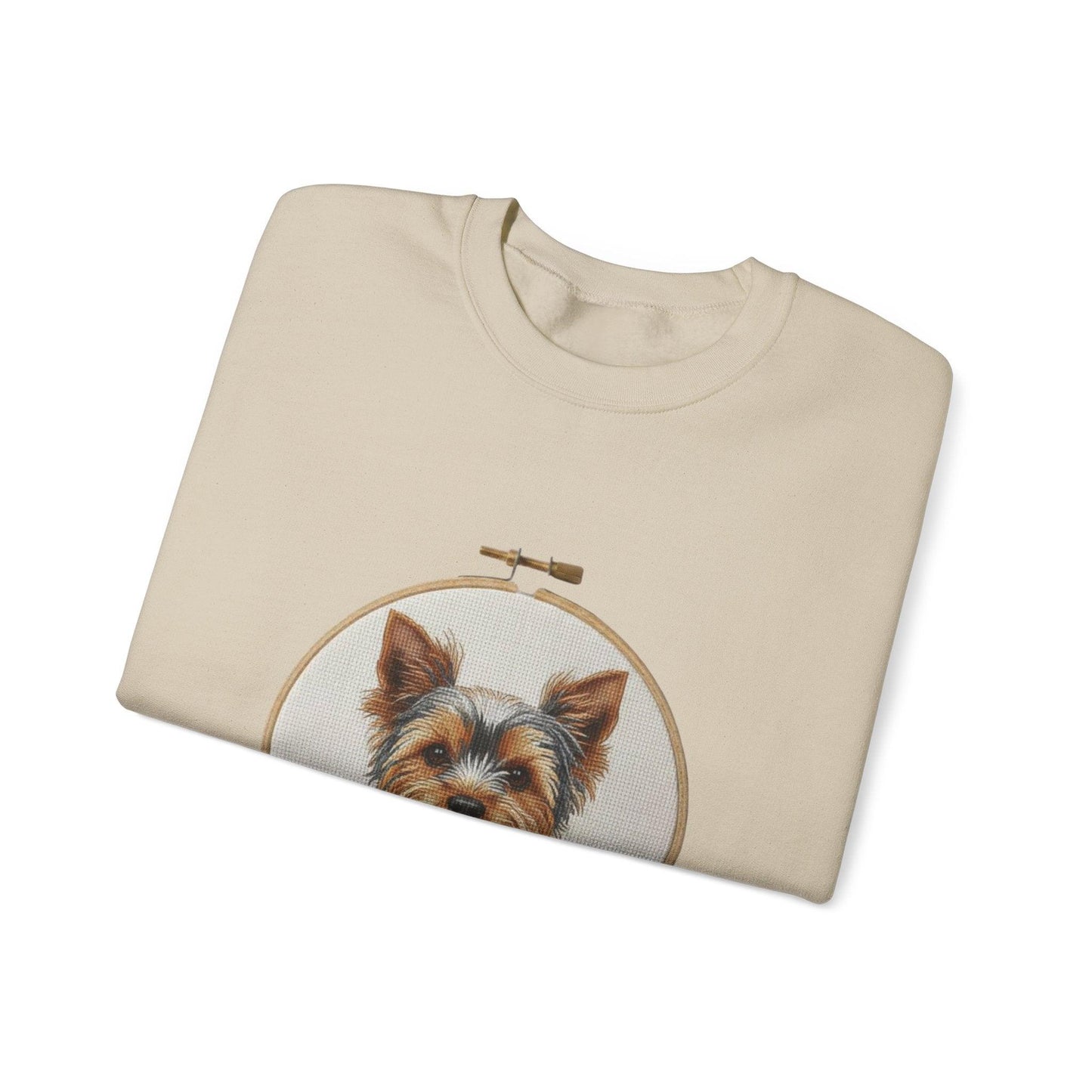 Yorkshire Terrier Portrait Sweatshirt | Embroidery Hoop Dog Art