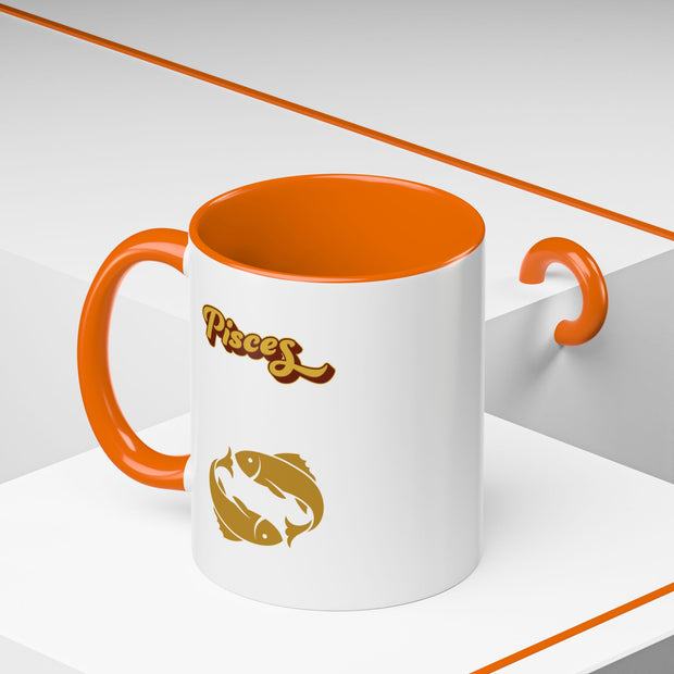 'Pisces' Zodiac Accent Coffee Mug