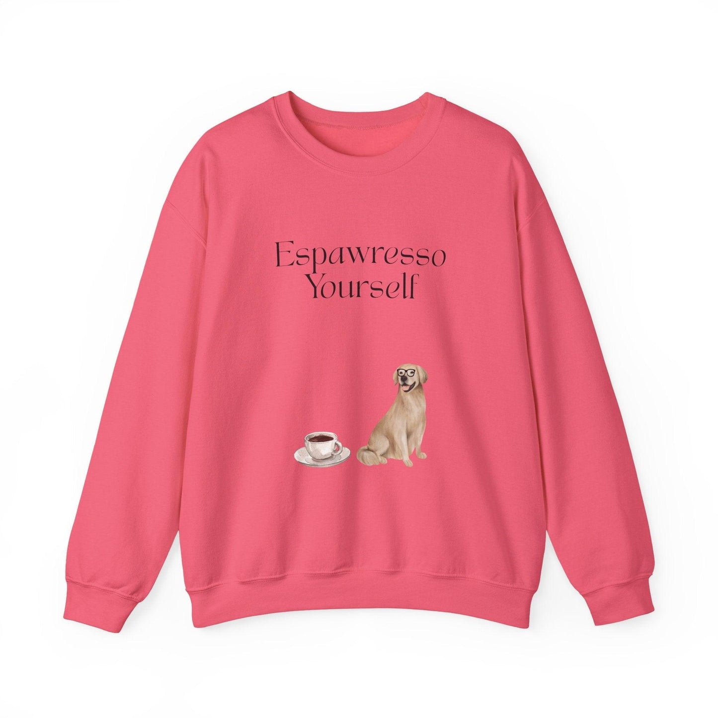 'Espawresso Yourself' Golden Retriever Unisex Crewneck Sweatshirt