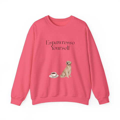 'Espawresso Yourself' Golden Retriever Unisex Crewneck Sweatshirt