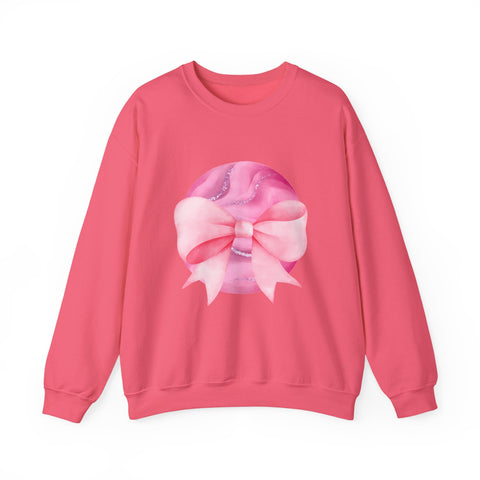 Pink Planet Wrapped In A Bow Unisex Crewneck Sweatshirt