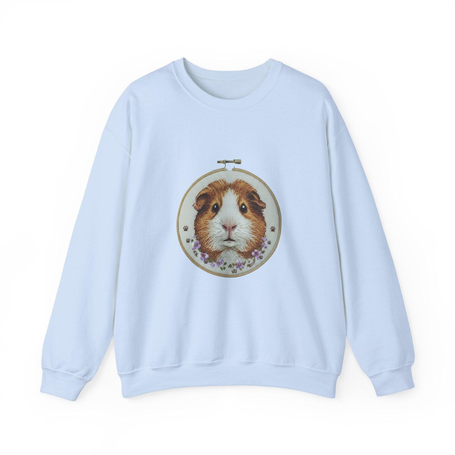 Guinea Pig Portrait Crewneck Sweatshirt | Embroidery Hoop Style