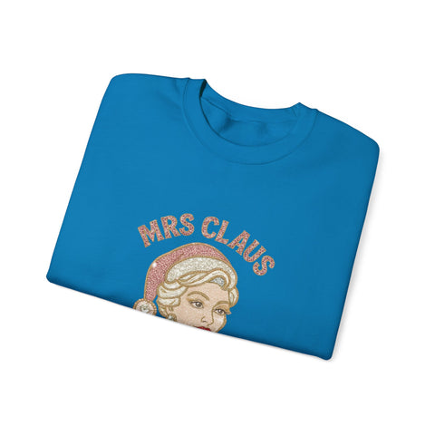 Mrs Claus Glam Squad Sweatshirt | Retro Mrs. Claus Illustration, Christmas Holiday Crewneck