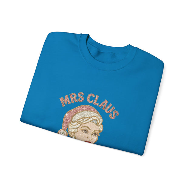 Mrs Claus Glam Squad Sweatshirt | Retro Mrs. Claus Illustration, Christmas Holiday Crewneck