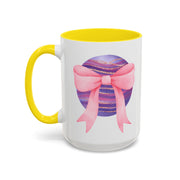 Pink/Purple Planet Wrapped In A Bow Accent Coffee Mug