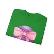 Pink/Purple Planet Wrapped In A Bow Crewneck Sweatshirt