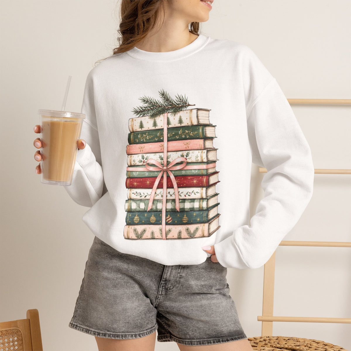 Bookish Christmas Sweatshirt, Christmas Book Lover Crewneck, Cozy Reader Sweater, BookTok Holiday Shirt, Reader Christmas Gift