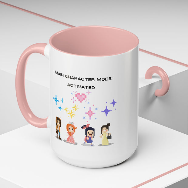 'Main Character Mode: Activated' Accent Coffee Mug