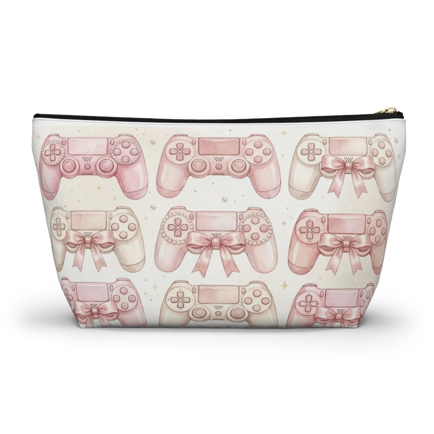 Pink Game Controller Pattern Accessory Pouch
