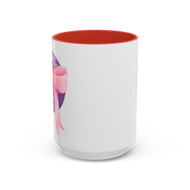 Pink/Purple Planet Wrapped In A Bow Accent Coffee Mug
