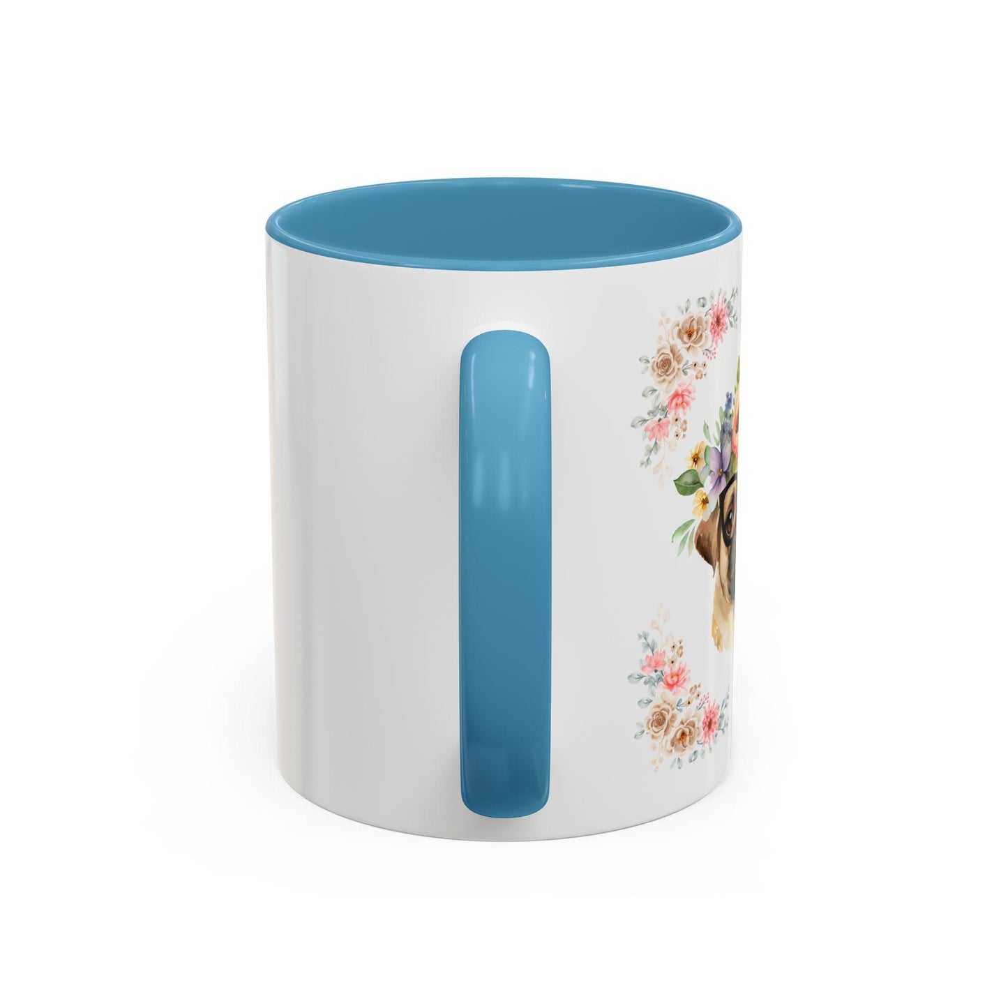Geeky Goddess Pug Accent Coffee Mug