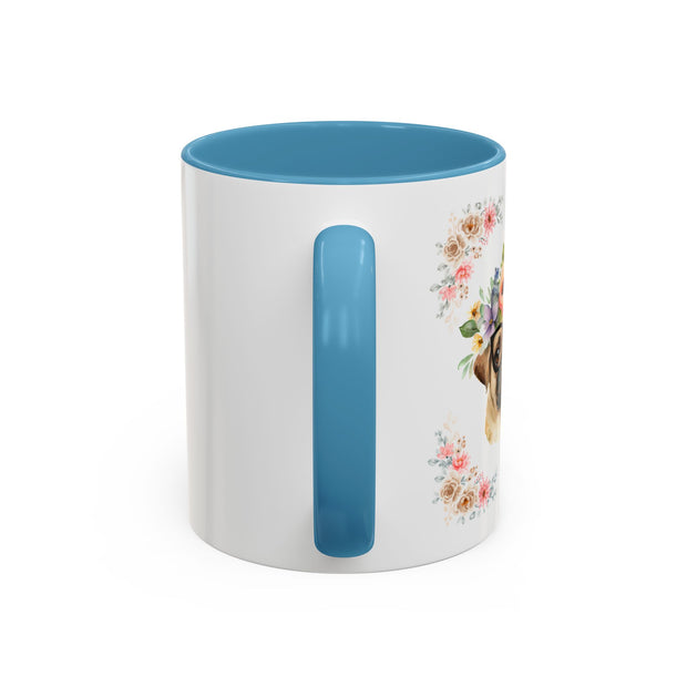 Geeky Goddess Pug Accent Coffee Mug