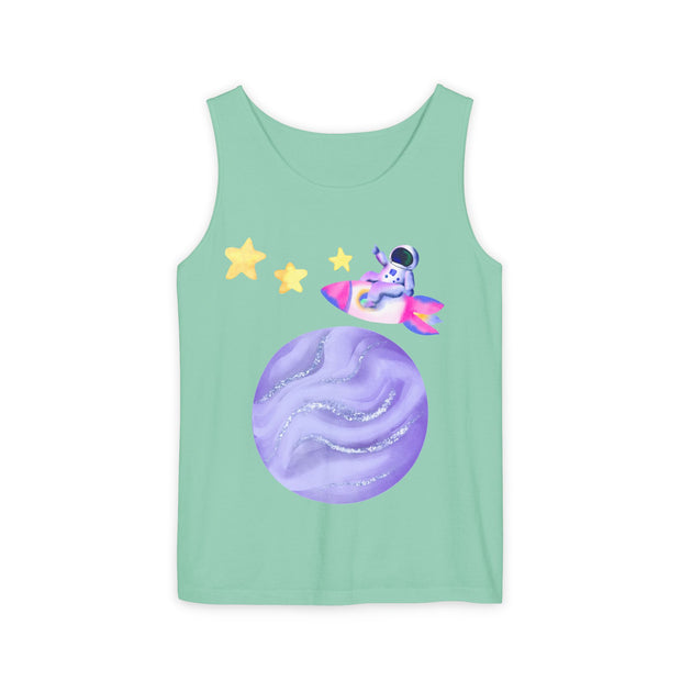 Astronaut Taking Off In Space Unisex Tank Top