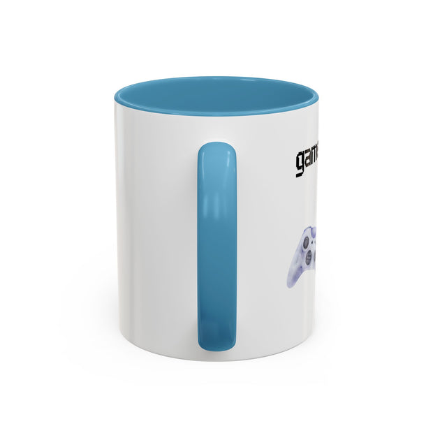 'Game On, Coffee First' Accent Coffee Mug