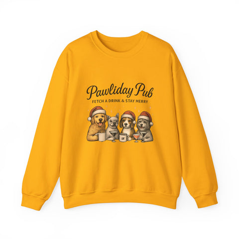 Pawlidday Pub Sweatshirt, Cozy Dog Lover Crewneck, Funny Pet Sweatshirt, Holiday Dog Apparel, Gift for Animal Lovers