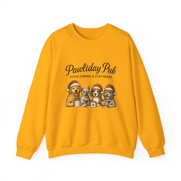 Pawlidday Pub Sweatshirt, Cozy Dog Lover Crewneck, Funny Pet Sweatshirt, Holiday Dog Apparel, Gift for Animal Lovers