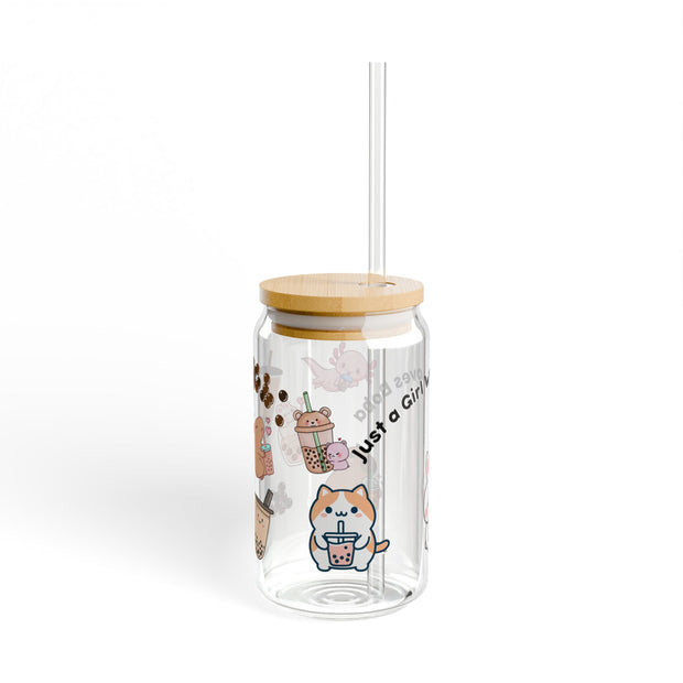 'Just a Girl Who Loves Boba' Sipper Glass