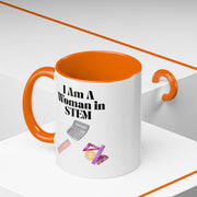 'I Am A Woman In STEM' Accent Coffee Mug