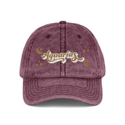 'Aquarius' Vintage Embroidered Cap