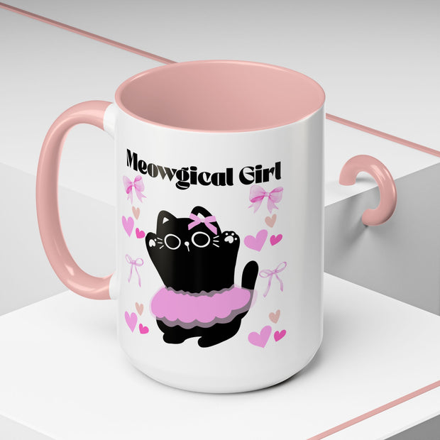 'Meowgical Girl' Accent Coffee Mug