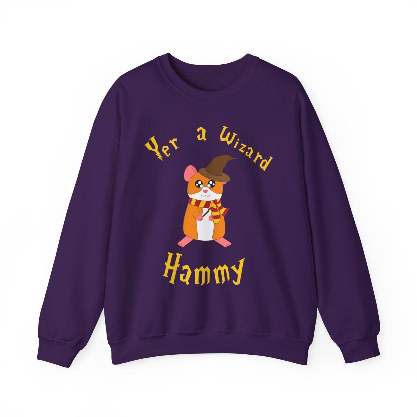 Hammy Wizard Illustration Sweatshirt | Cute Hamster Wizard Crewneck