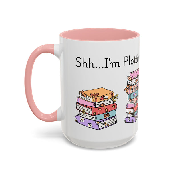 'Shhh...I'm Plotting' Accent Coffee Mug