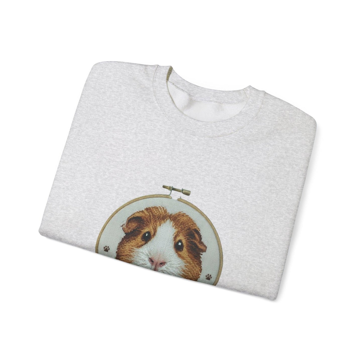 Guinea Pig Portrait Crewneck Sweatshirt | Embroidery Hoop Style