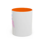 Blue Saturn Wrapped In A Pink Bow Accent Coffee Mug