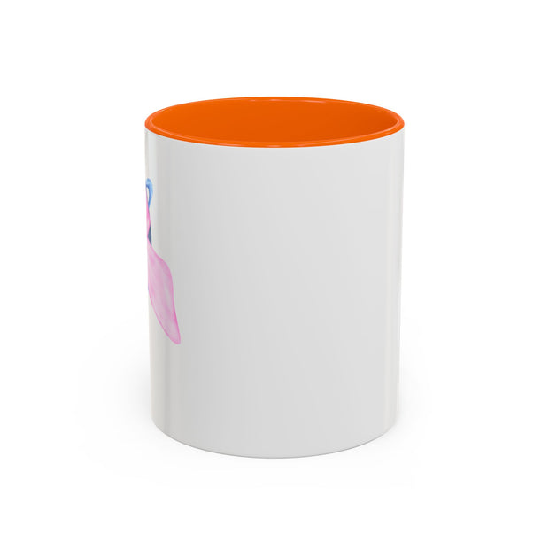 Blue Saturn Wrapped In A Pink Bow Accent Coffee Mug