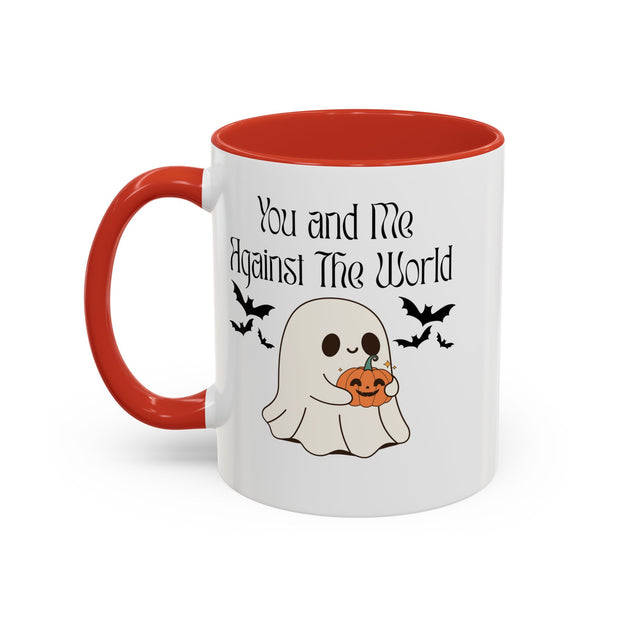 'You and Me Against The World' Accent Coffee Mug