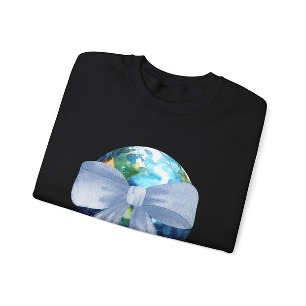 Earth Wrapped In A Bow Unisex Crewneck Sweatshirt